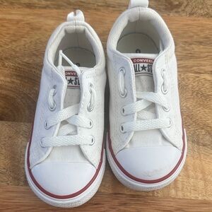 Converse Kids Toddler Size 7 White and Red Sneakers